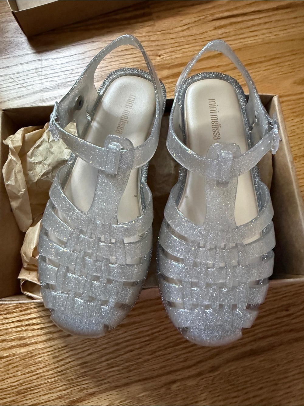 NEW IN BOX Mini Melissa glitter jelly sandals - 12